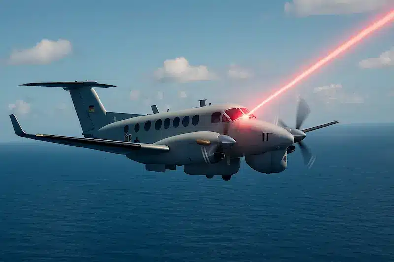 Symbolbild- Laserangriff auf deutsches Flugzeug, Ki-generiert