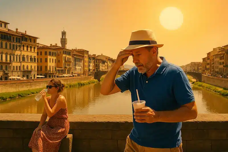 Hitzewelle in Italien: Touristen auf heißem Pflaster in Florenz